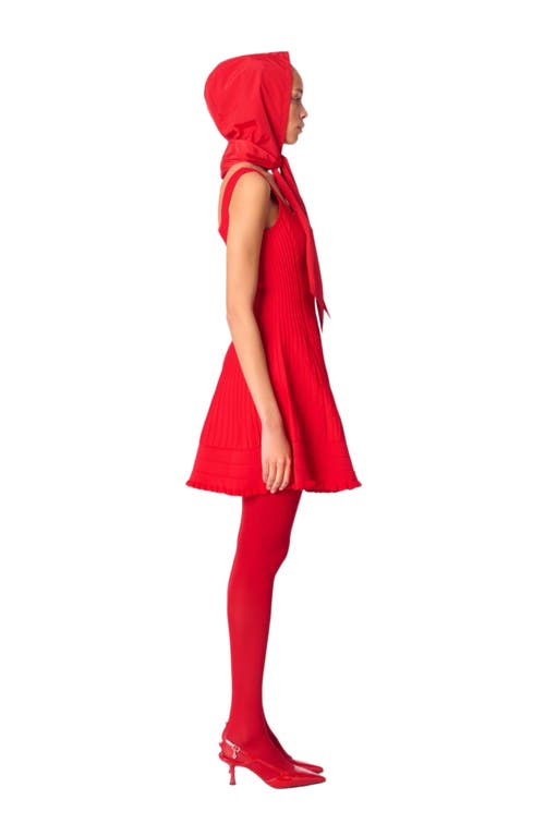 Maje Minikleid Aus Tweed Aus Einer Baumwollmischung In Red