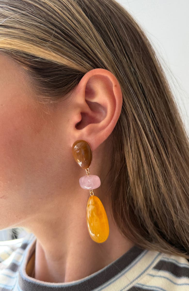 BaubleBar Phoebe Drop Earrings, Alternate, color, Yellow Multi
