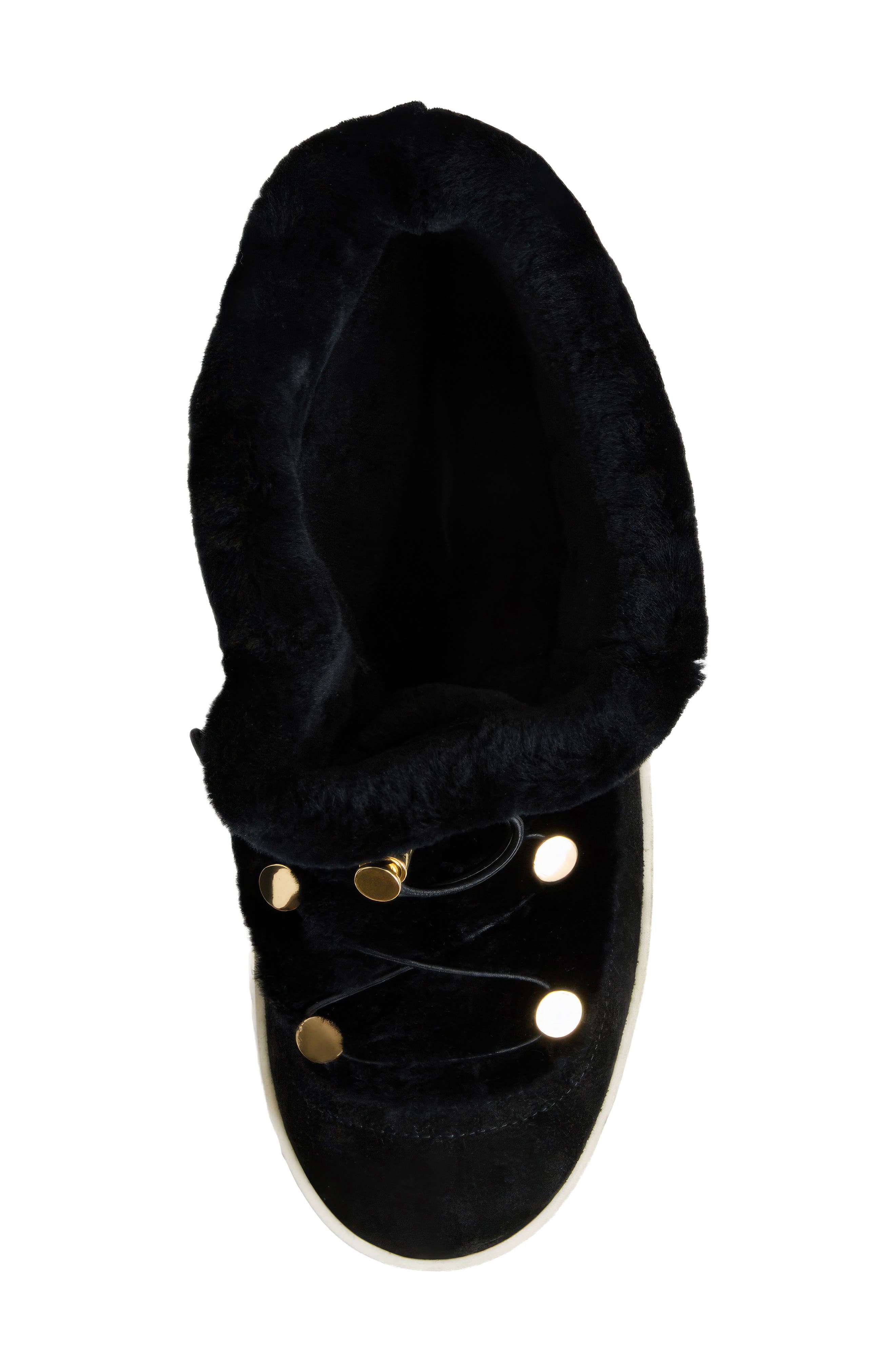 Alena Genuine Shearling Boot, Alternate, color, BLACK SUEDE