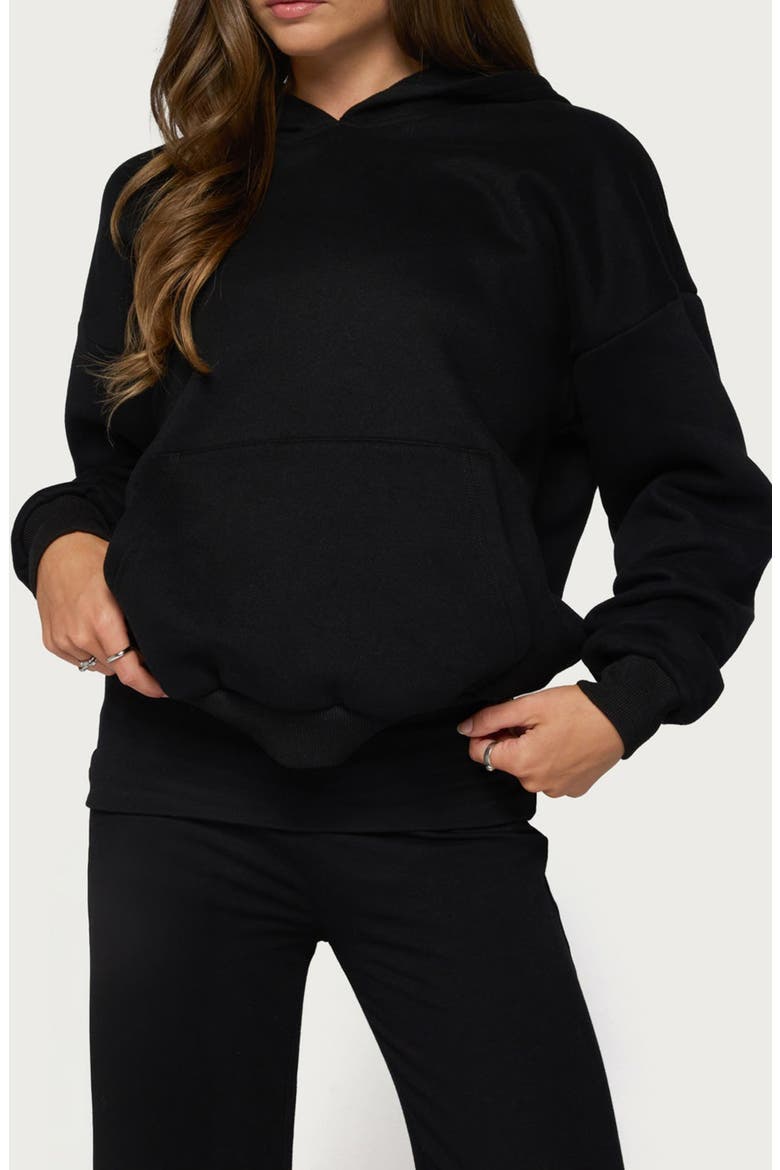 Angel Energy Sequin Hoodie, Main, color, BLACK