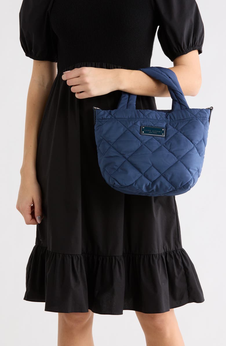 Marc Jacobs Mini Quilted Nylon Tote, Alternate, color, Azure Blue