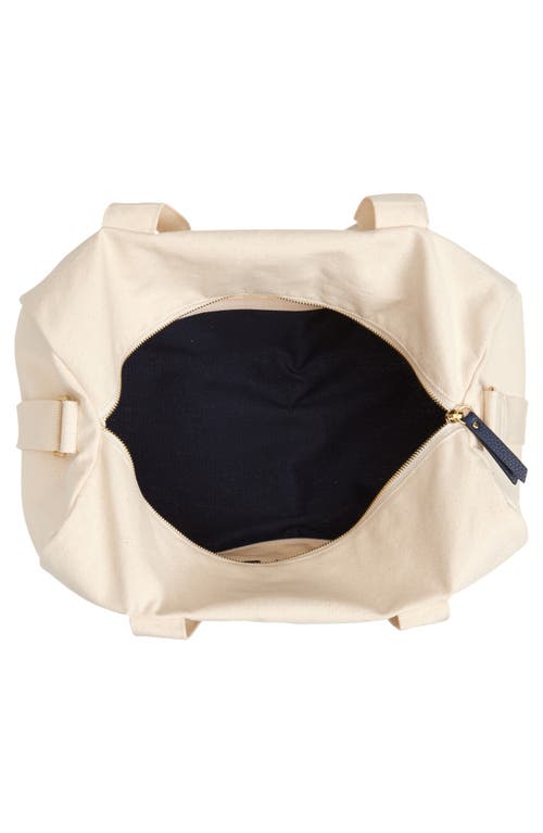 Favorite Daughter Mom Of The Year Embroidred Canvas Duffle Bag In Blue