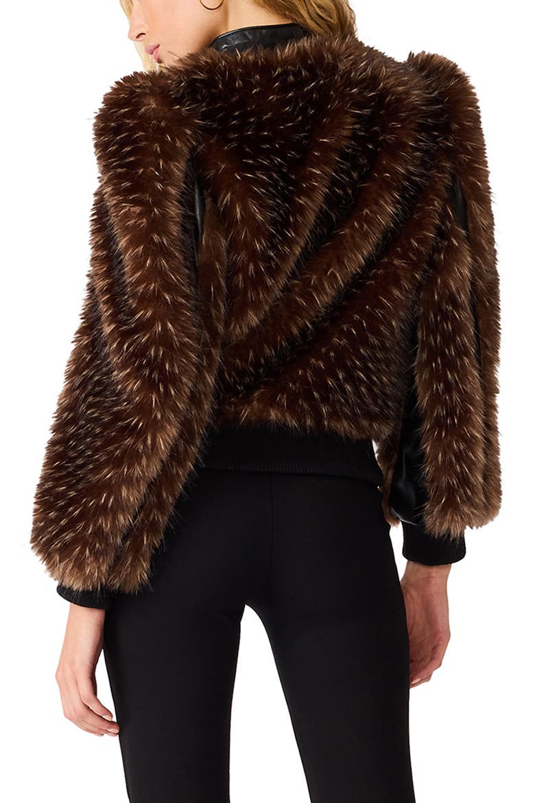 Pru Faux Fur Jacket, Alternate, color, FADED BLACK