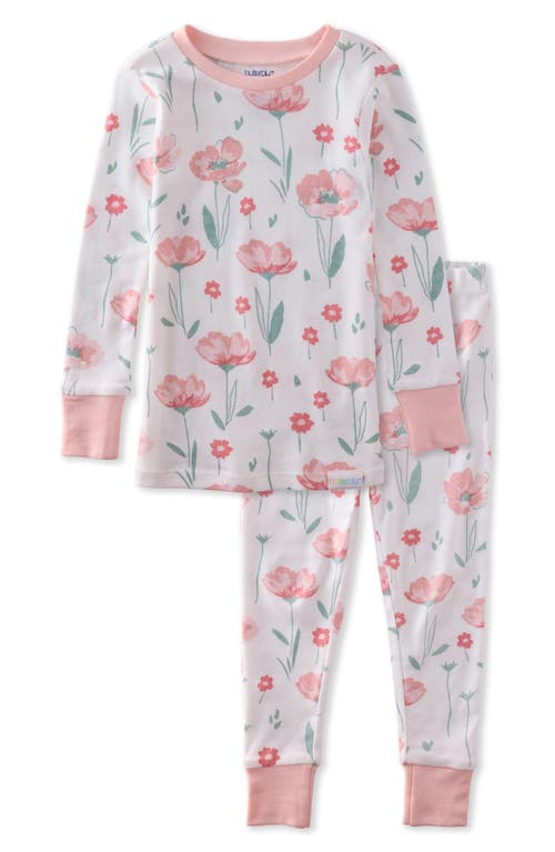 Butterblu Kids' Zen Fitted Organic Cotton Two-piece Pajamas In Pink