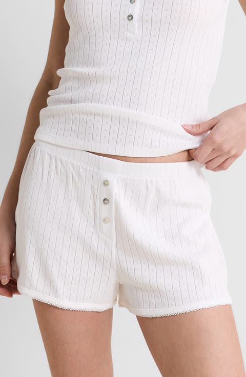 Katell Pointelle Cotton Pajama Shorts