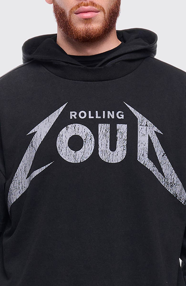 Rolling Loud Metal Layered Cotton Blend Graphic Hoodie, Alternate, color, Washed Black