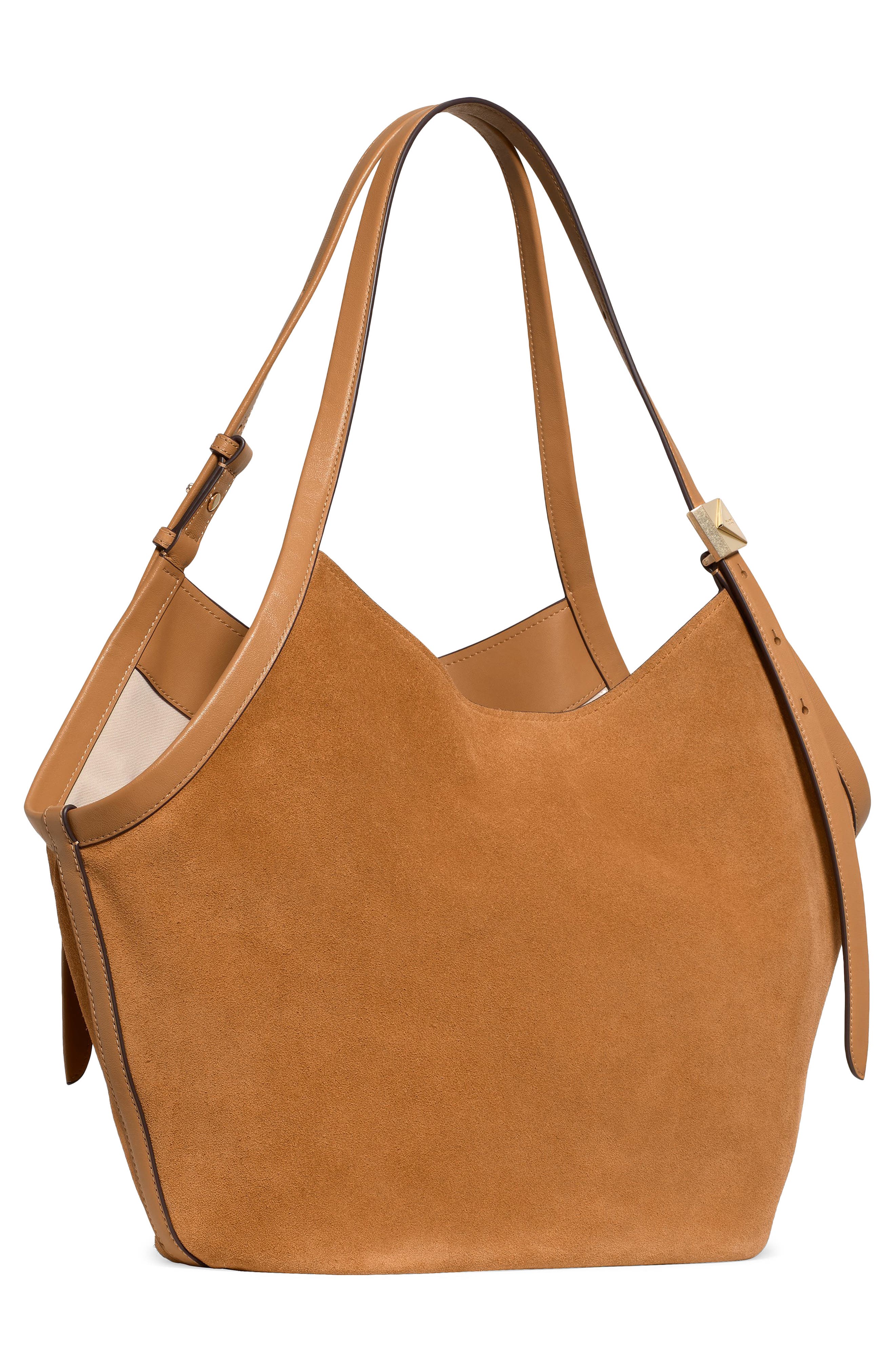 Kate Spade New York deco suede tulip tote, Alternate, color, Garden Soil