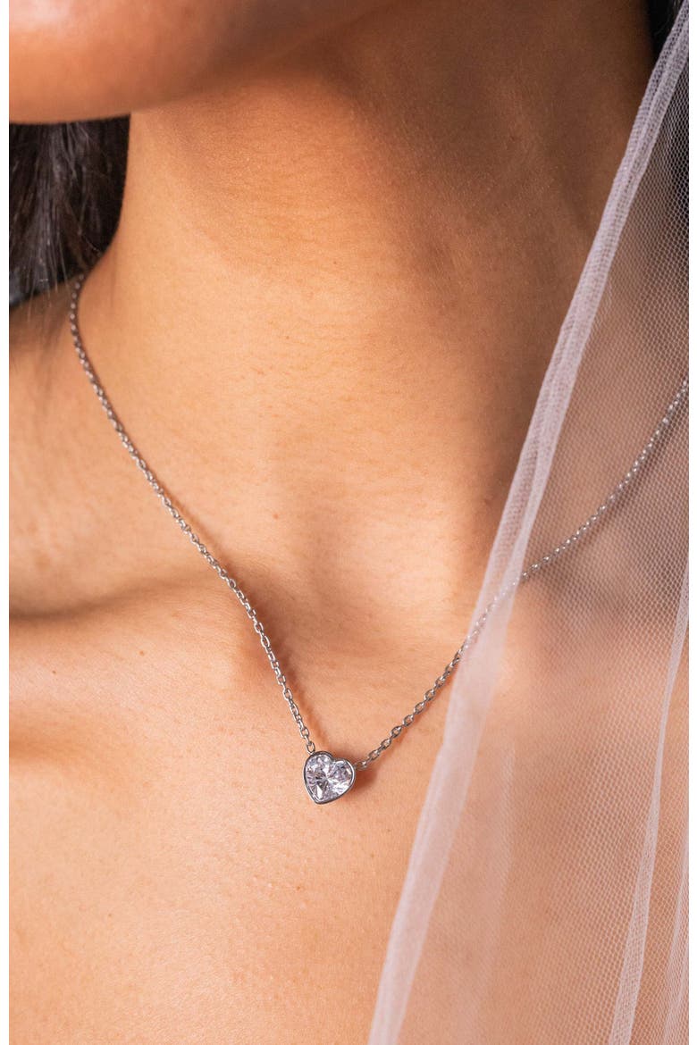 Heart Pendant Necklace, Alternate, color, Silver
