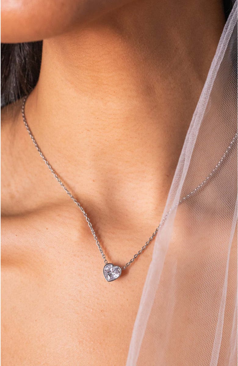 Alex and Ani Heart Pendant Necklace, Alternate, color, Silver