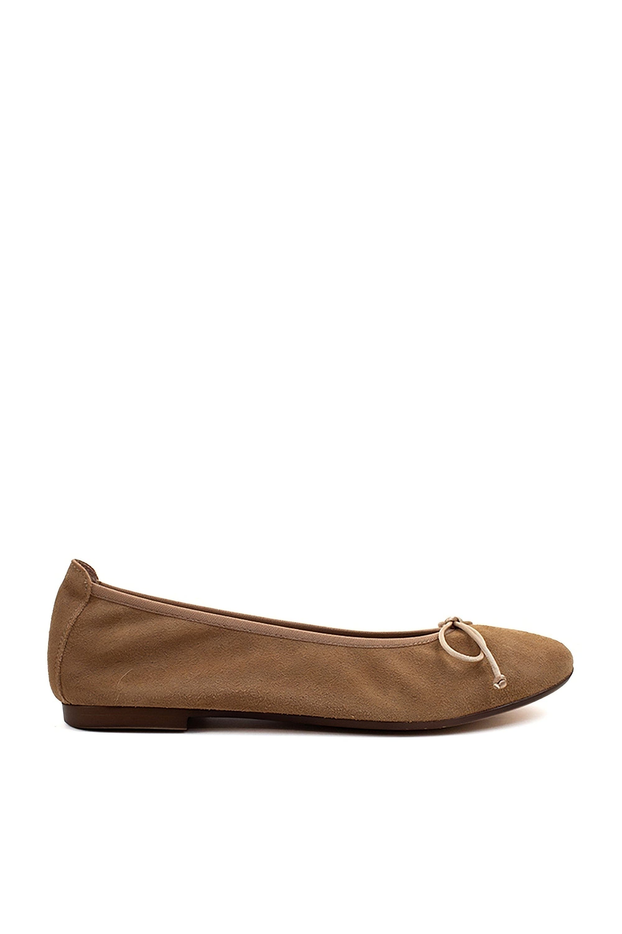 Sofia Elastic Suede Ballet Flat, Alternate, color, Camel