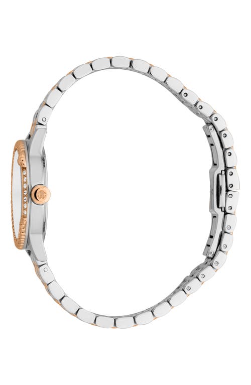 Roberto Cavalli Two-tone Crystal Bracelet Watch, 30mm In Two Tone Silver And Rose Gold