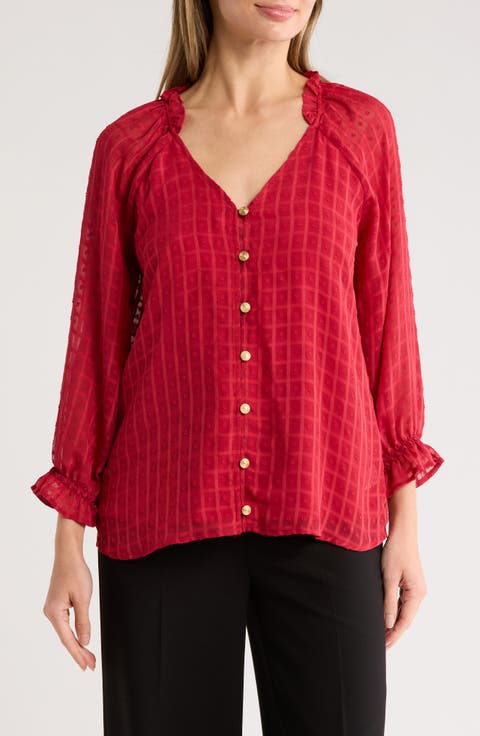 Ruffle Button Down Top