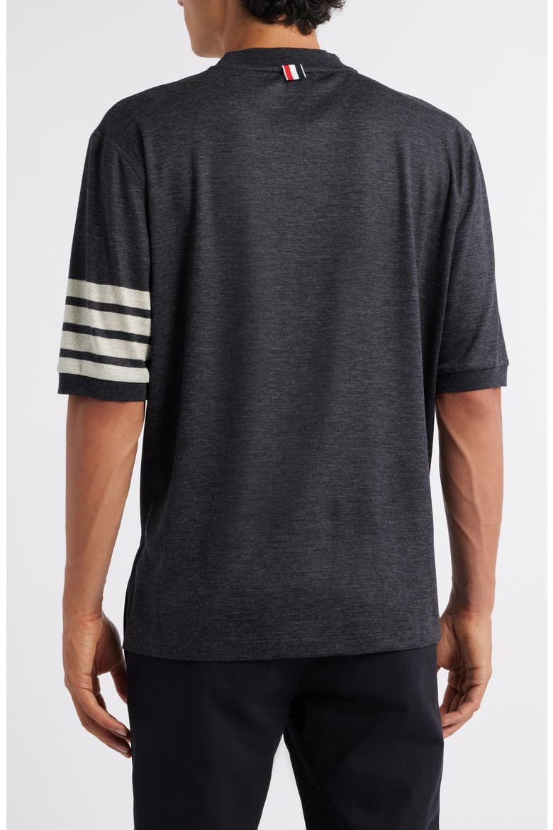 4-Bar Virgin Wool Jersey T-Shirt, Alternate, color, CHARCOAL