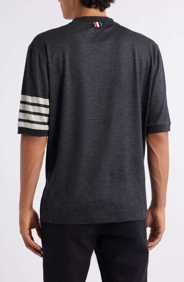 Thom Browne 4-Bar Virgin Wool Jersey T-Shirt, Alternate, color, Charcoal
