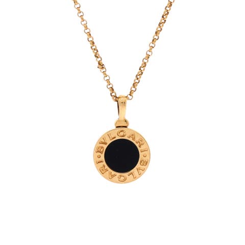Bvlgari Bvlgari Pendant Necklace 18K Yellow Gold with Onyx