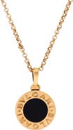 Pre-Owned Bvlgari Bvlgari Bvlgari Pendant Necklace 18K Yellow Gold with Onyx