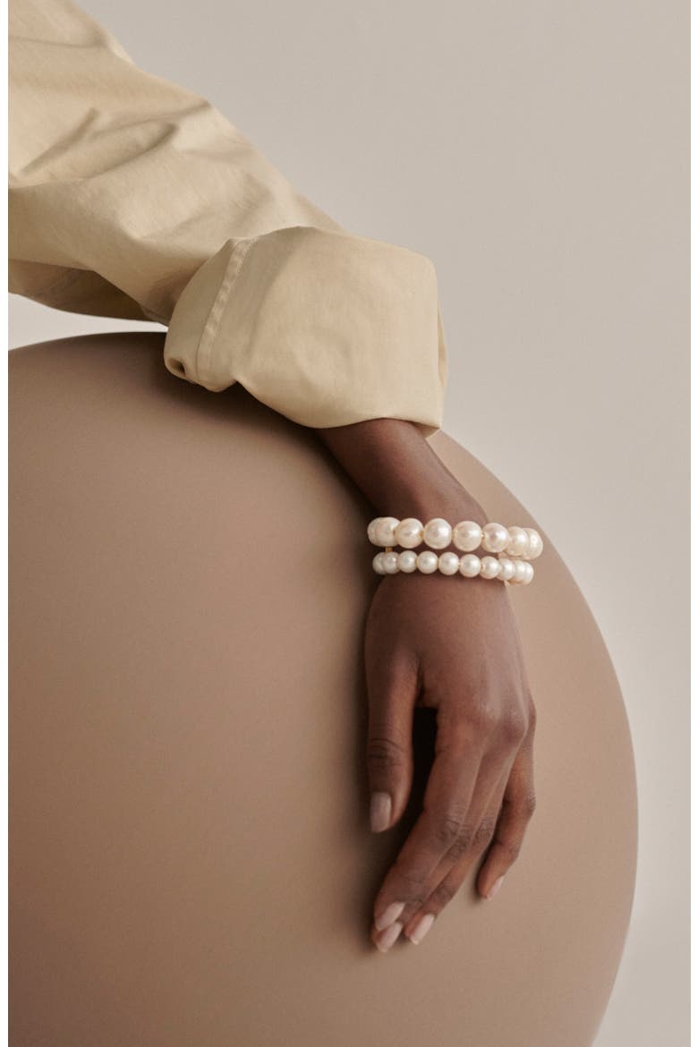 Freshwater Pearl Double Bracelet, Alternate, color, 18CT GOLD PLATED