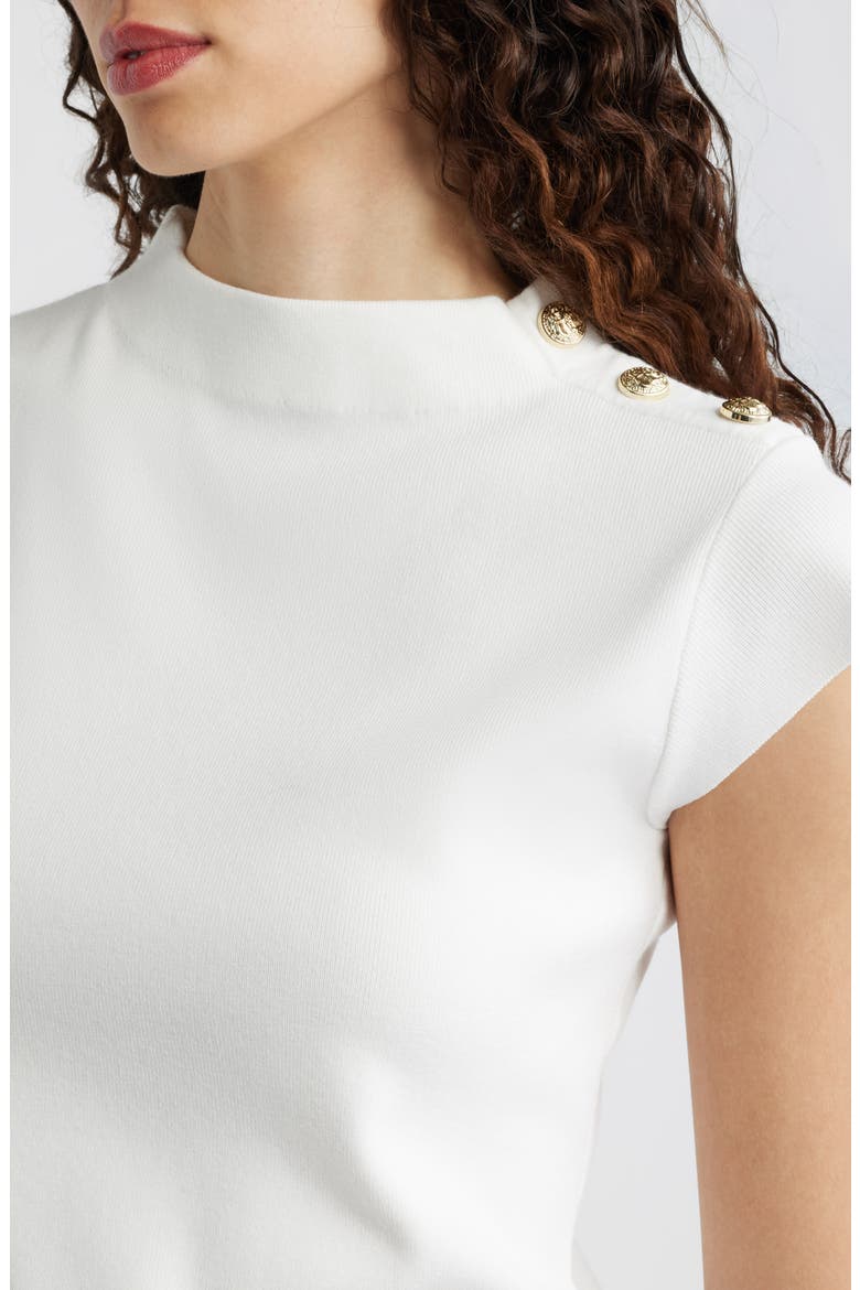 The Katy Button Detail Sweater, Alternate, color, SKY WHITE