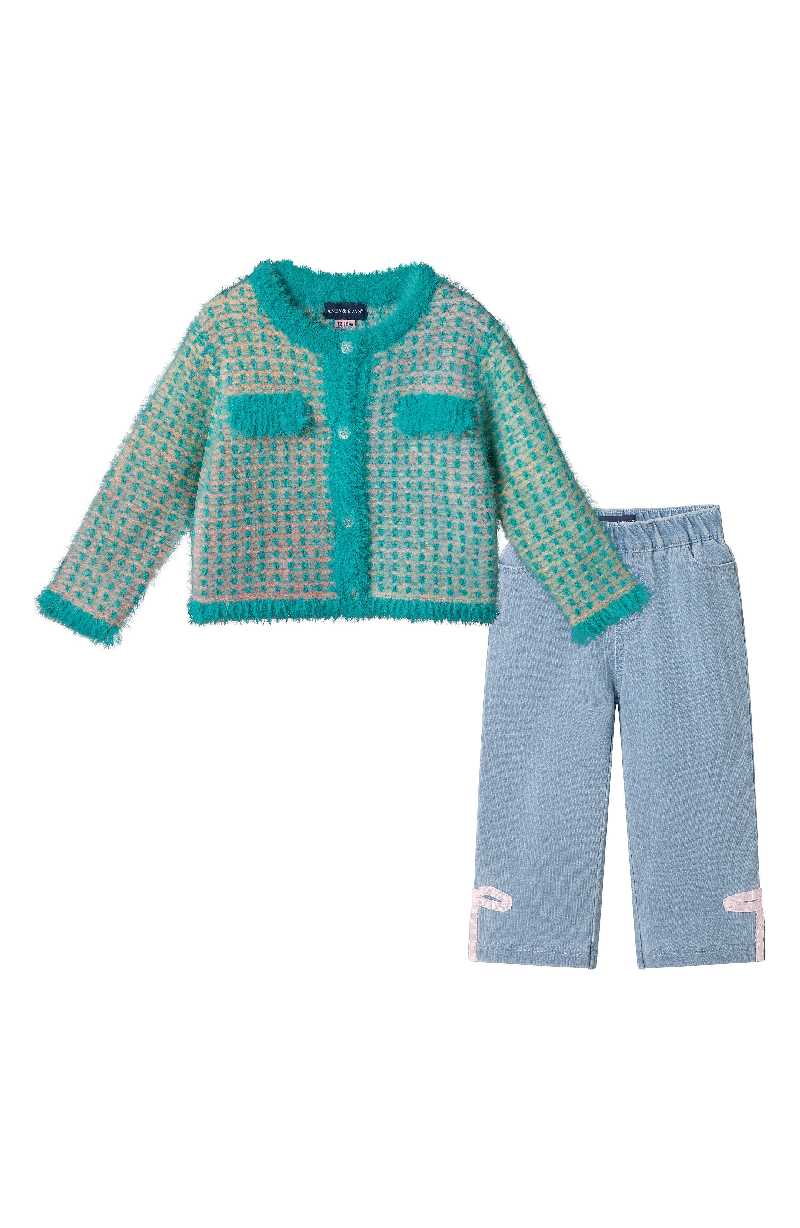 Stripe Cardigan & Pants Set