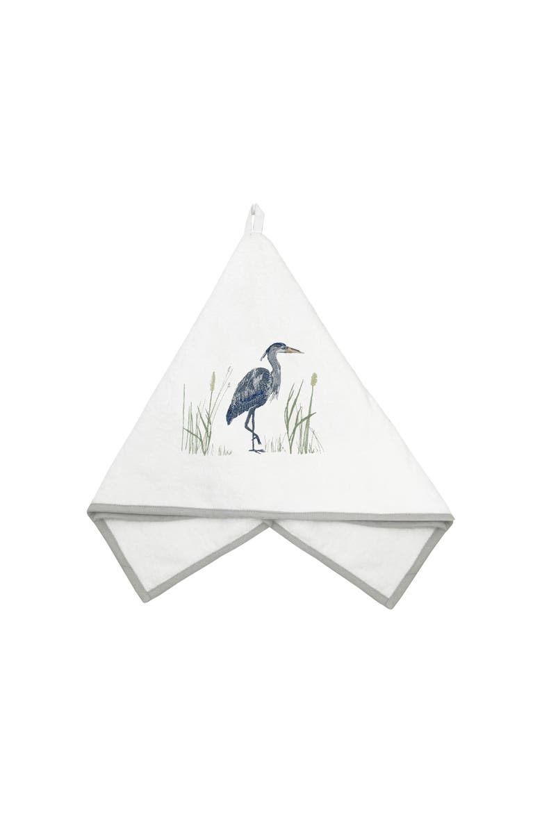 Blue Heron Terrycloth Guest Towel, Main, color, White