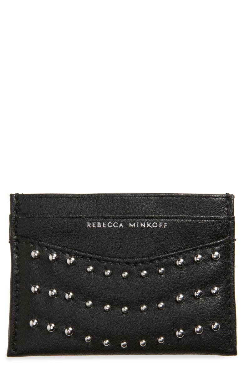 Rebecca Minkoff Studded Card Case, Main, color,