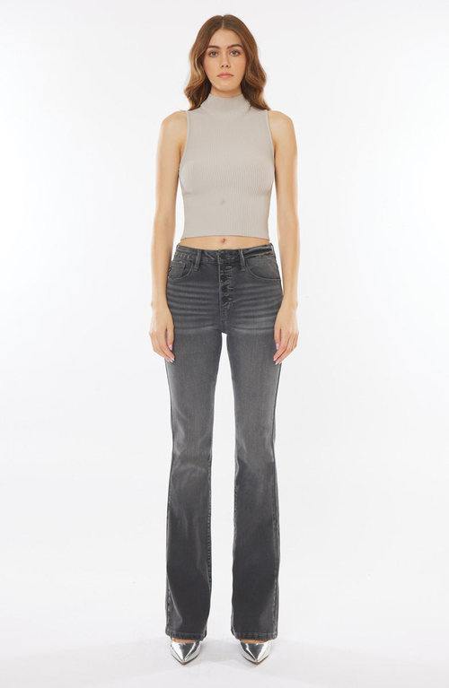 Kancan Margaret High Rise Bootcut Jeans In Gray