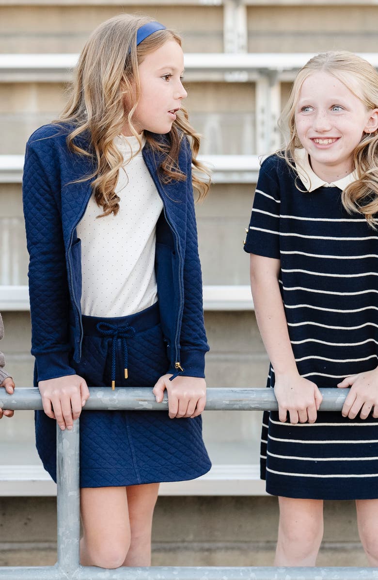 Hope & Henry Kids' Quilted Pull-On Skort, Alternate, color, Navy Quilted