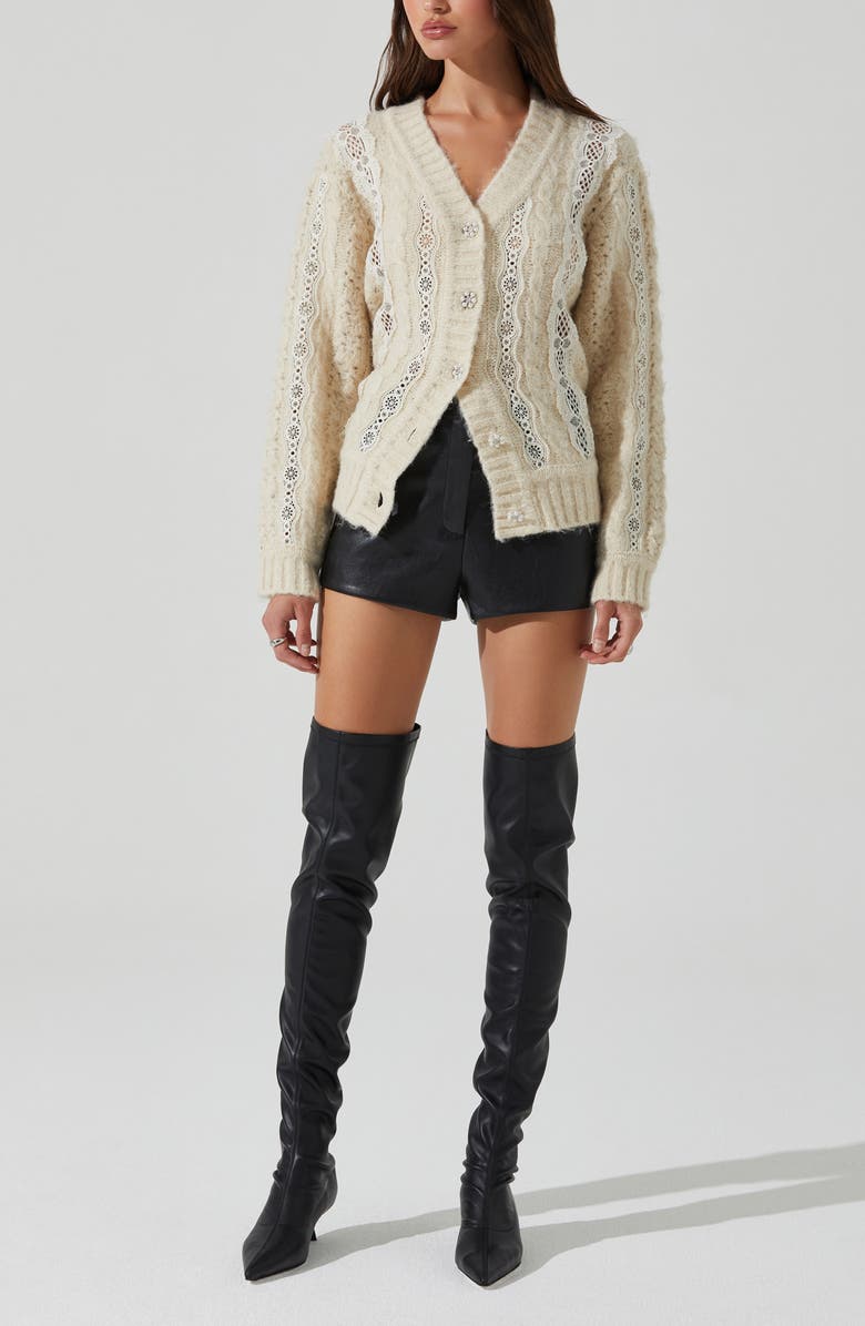 ASTR the Label Nesmarie Lace Cardigan, Alternate, color, 