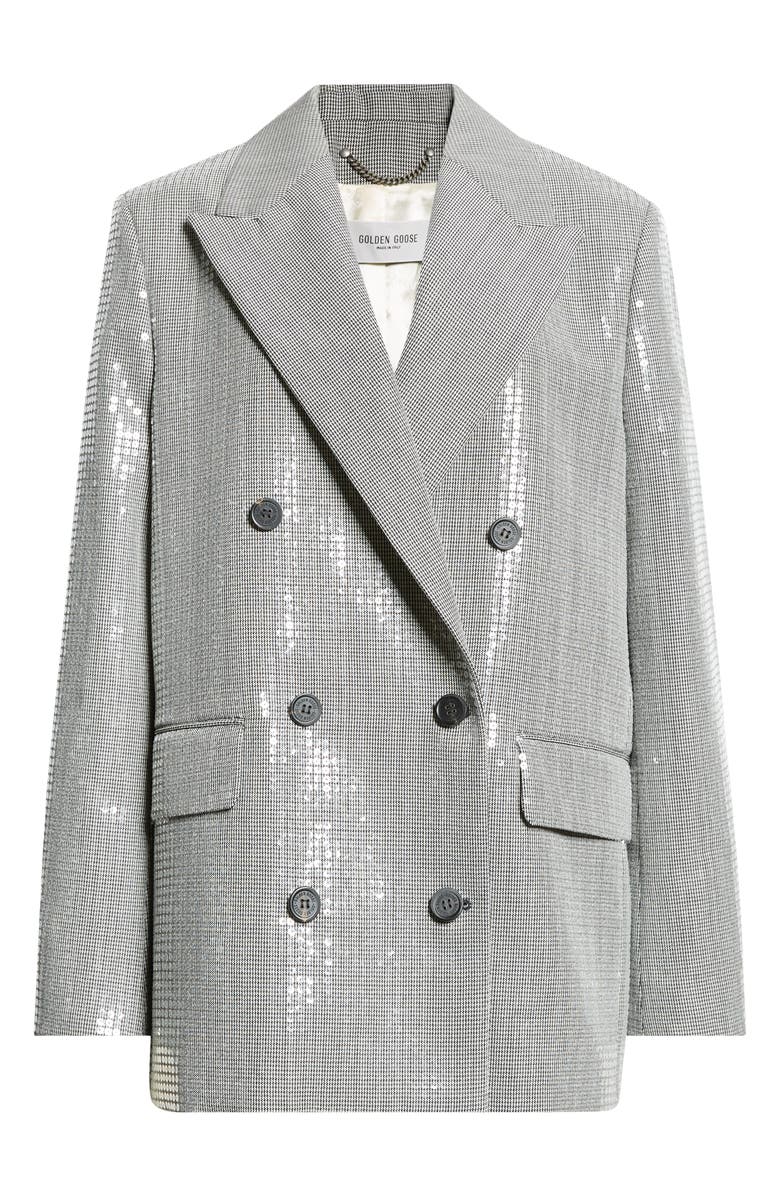 Golden Goose Journey Sequin Microhoundstooth Boyfriend Blazer, Alternate, color,
