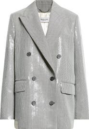 Golden Goose Journey Sequin Microhoundstooth Boyfriend Blazer