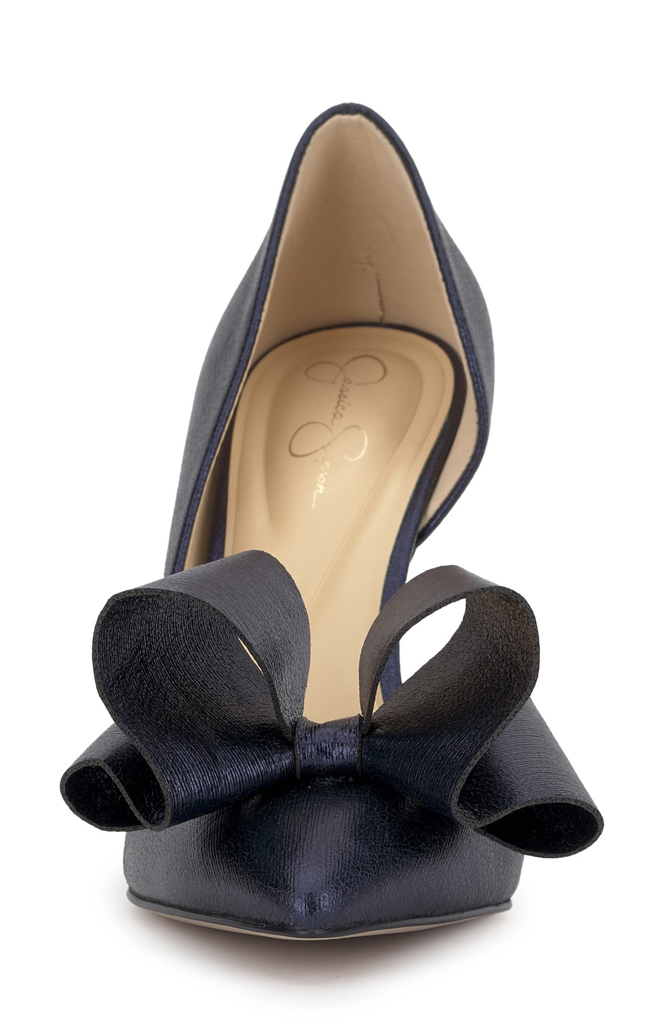 Penari Pointed Toe Half d'Orsay Pump, Alternate, color, INDIGO