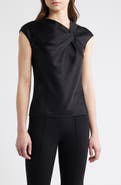 Theory Satin Twist Neck Top