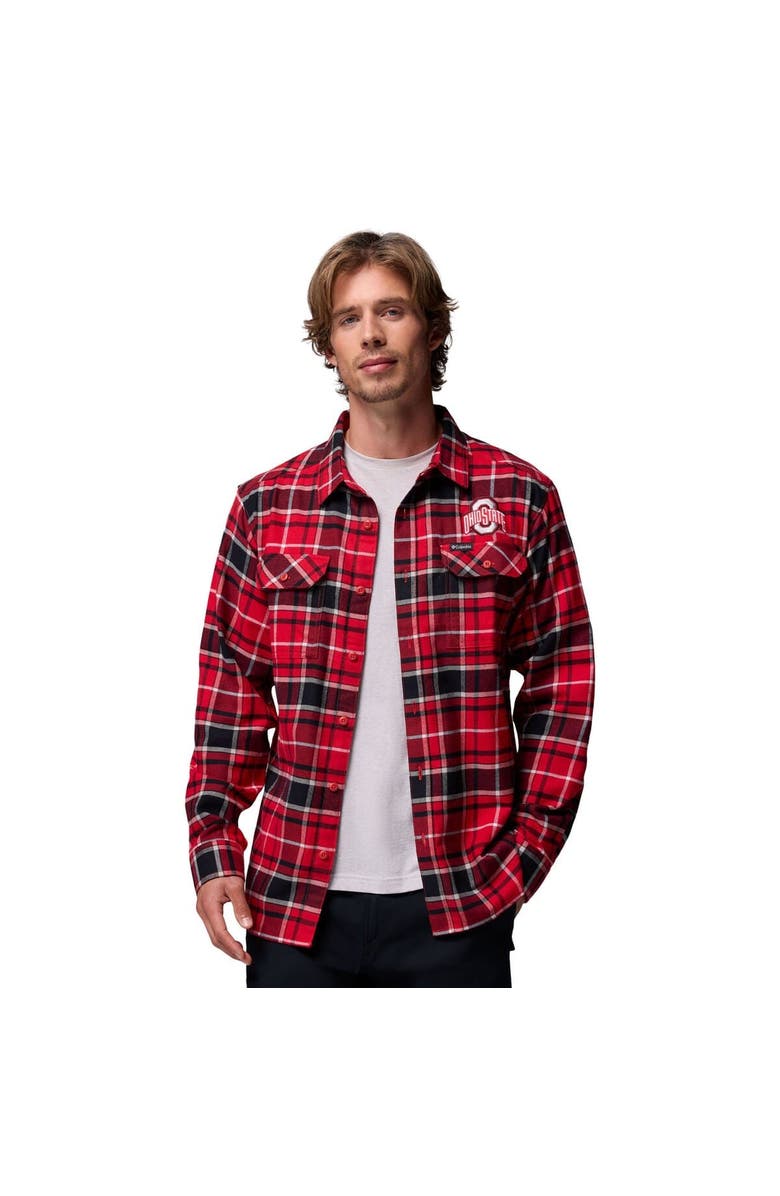 Columbia Men's Columbia  Scarlet Ohio State Buckeyes Flare Gun Omni-Wick Flannel Long Sleeve Button-Up Shirt, Alternate, color, Scarlet