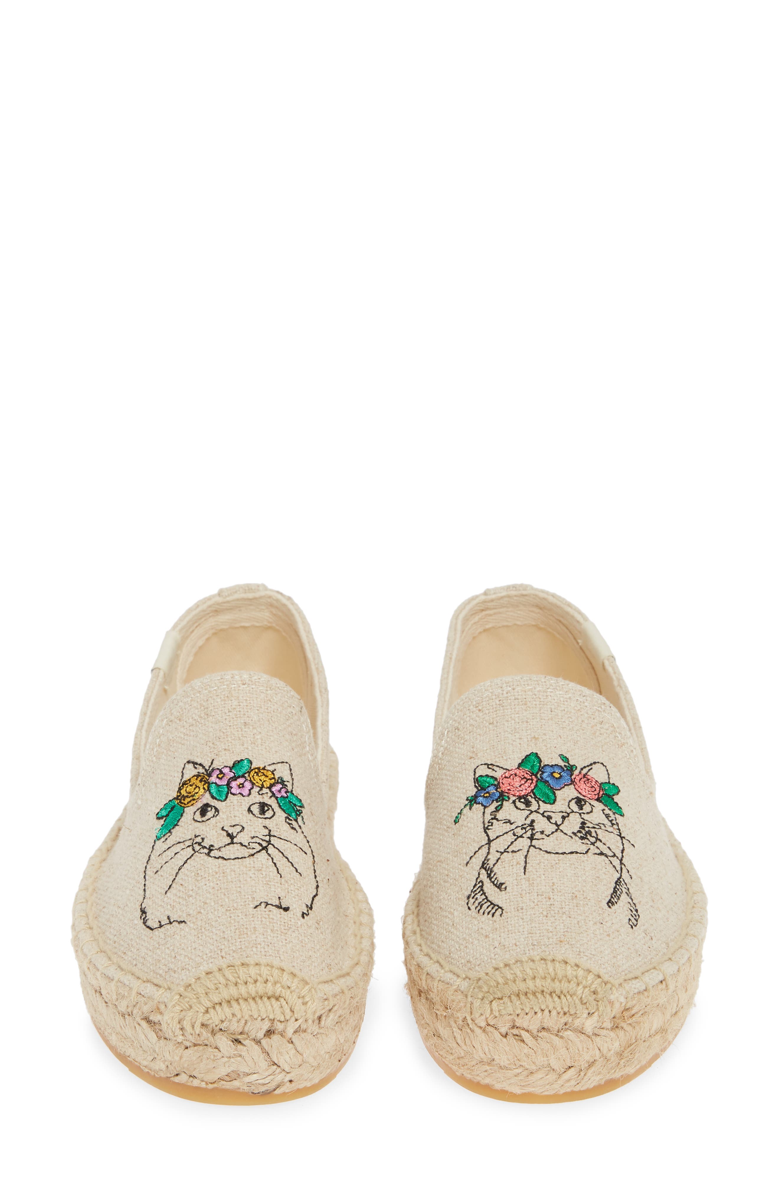 Embroidered Espadrille, Alternate, color, SAND