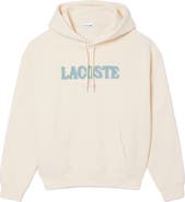 Lacoste Loose Fit Fuzzy Logo Cotton French Terry Hoodie