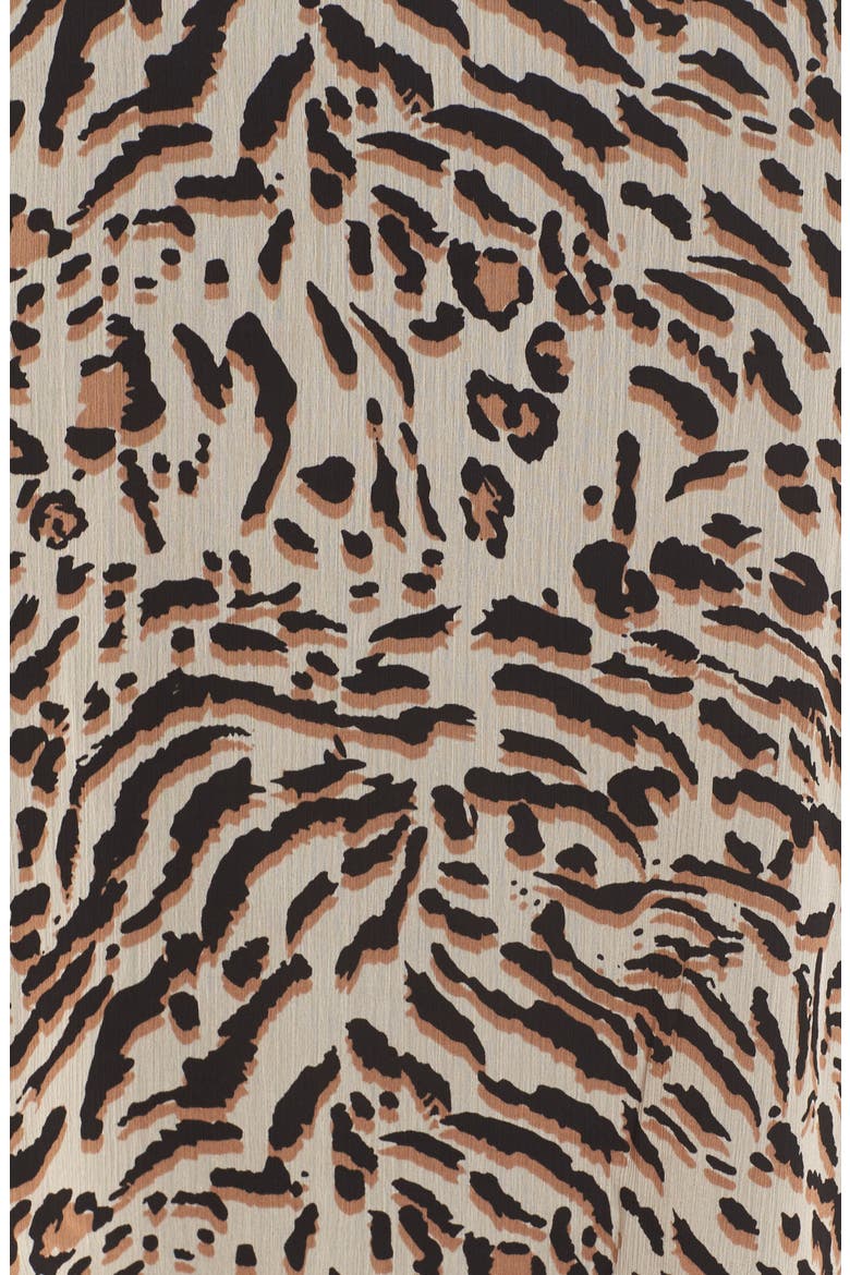 Animal Print Split Neck Blouse (Nordstrom Exclusive), Alternate, color, TAN BLACK