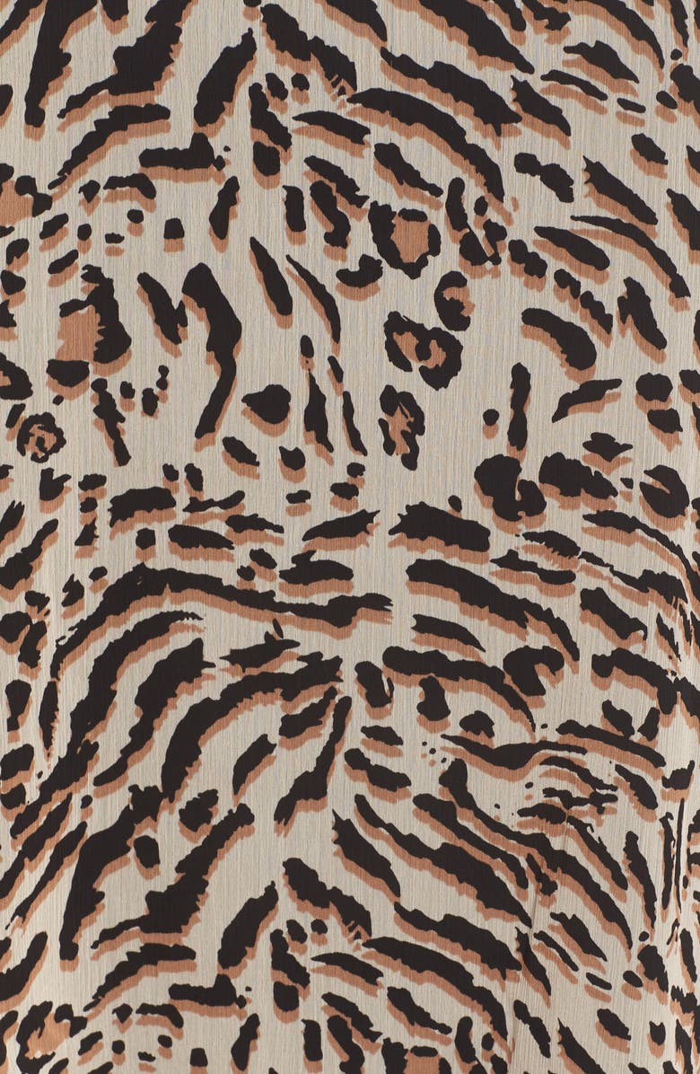 Wit & Wisdom Animal Print Split Neck Blouse, Alternate, color, Tan Black