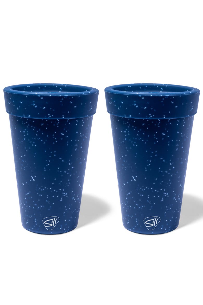 Silicone 16Oz Coffee Tumblers 2 Pack, Main, color, Blue