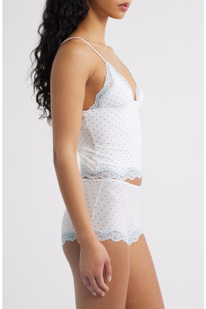 Fits Everybody Lace Cami & Boyshorts Set, Alternate, color, SLATE PIN DOT PRINT