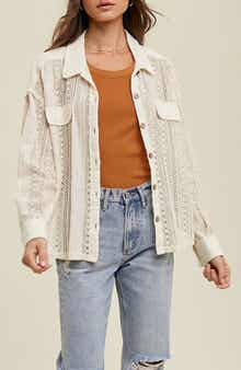 WISHLIST Open Stitch Button-Up Shirt