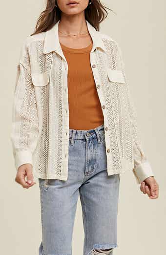 WISHLIST Open Stitch Button-Up Shirt