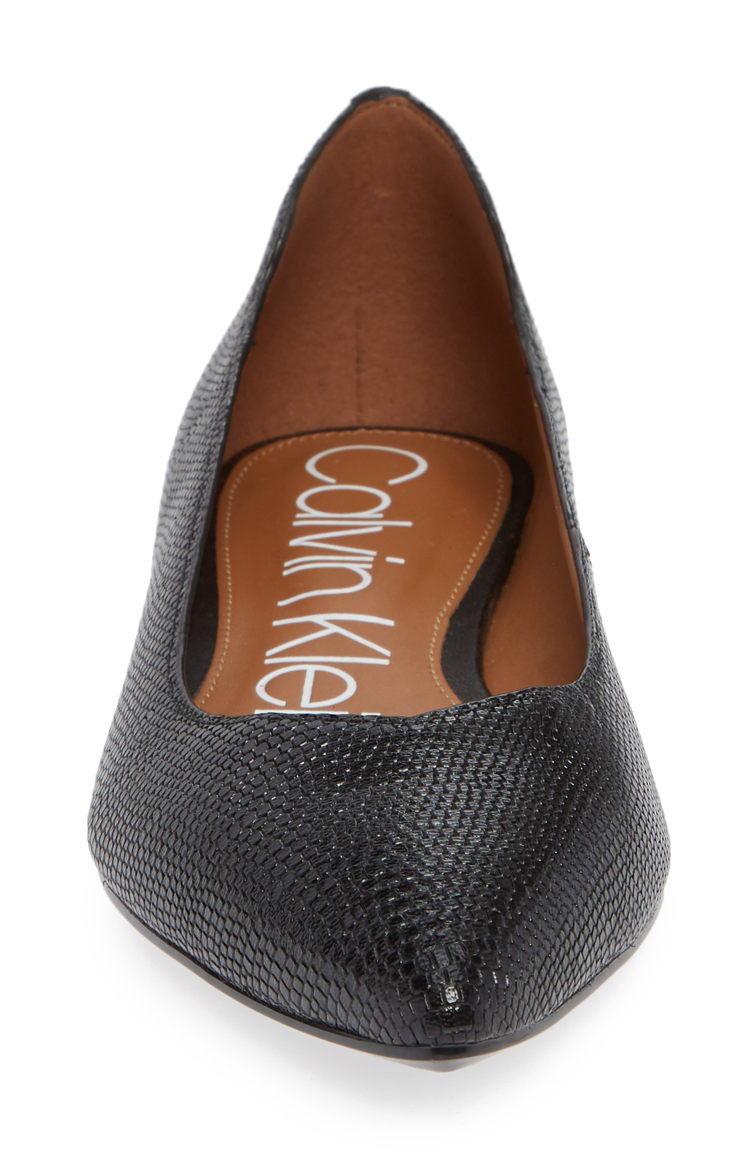 Calvin Klein Giannis Lizard Embossed Ballet Flat, Alternate, color, 