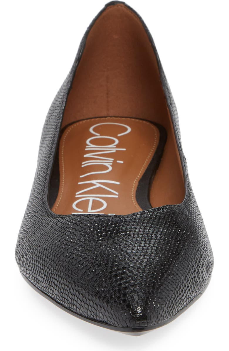 Calvin Klein Giannis Lizard Embossed Ballet Flat, Alternate, color,
