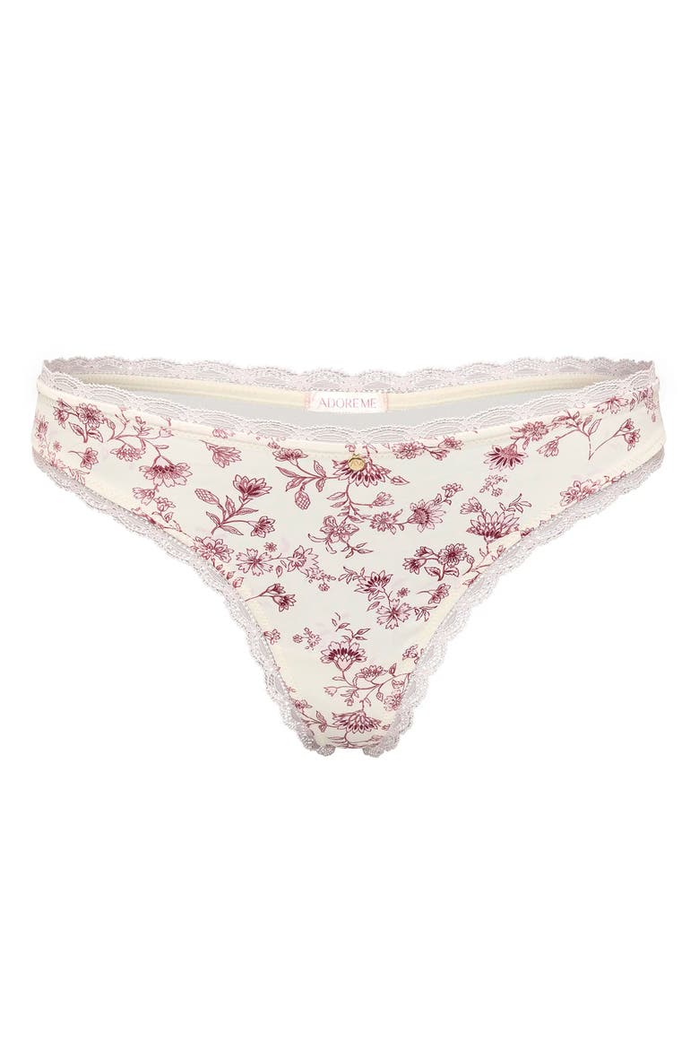 Elsie Thong Panties, Alternate, color, Floral pink