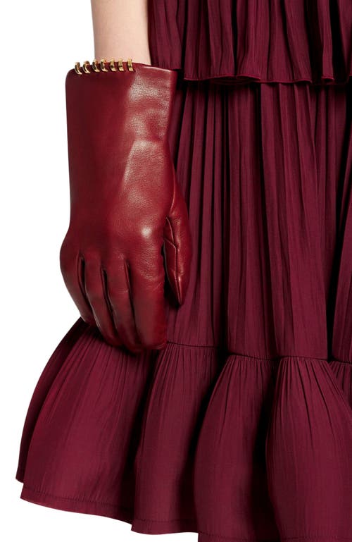 Lanvin Melodie Leather Gloves By  In Burgundy