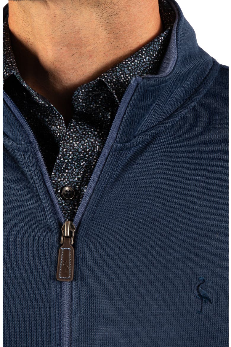 French Rib Full Zip Sweater, Alternate, color, NAVY