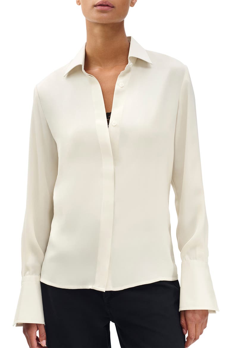 Button Front Camisole Blouse, Alternate, color, IVORY