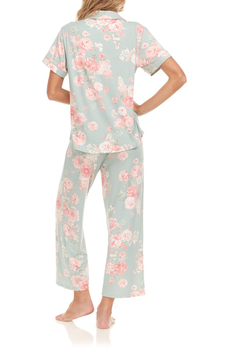 Flora Nikrooz Annie Floral Short Sleeve Top & Capris Pajamas, Alternate, color,
