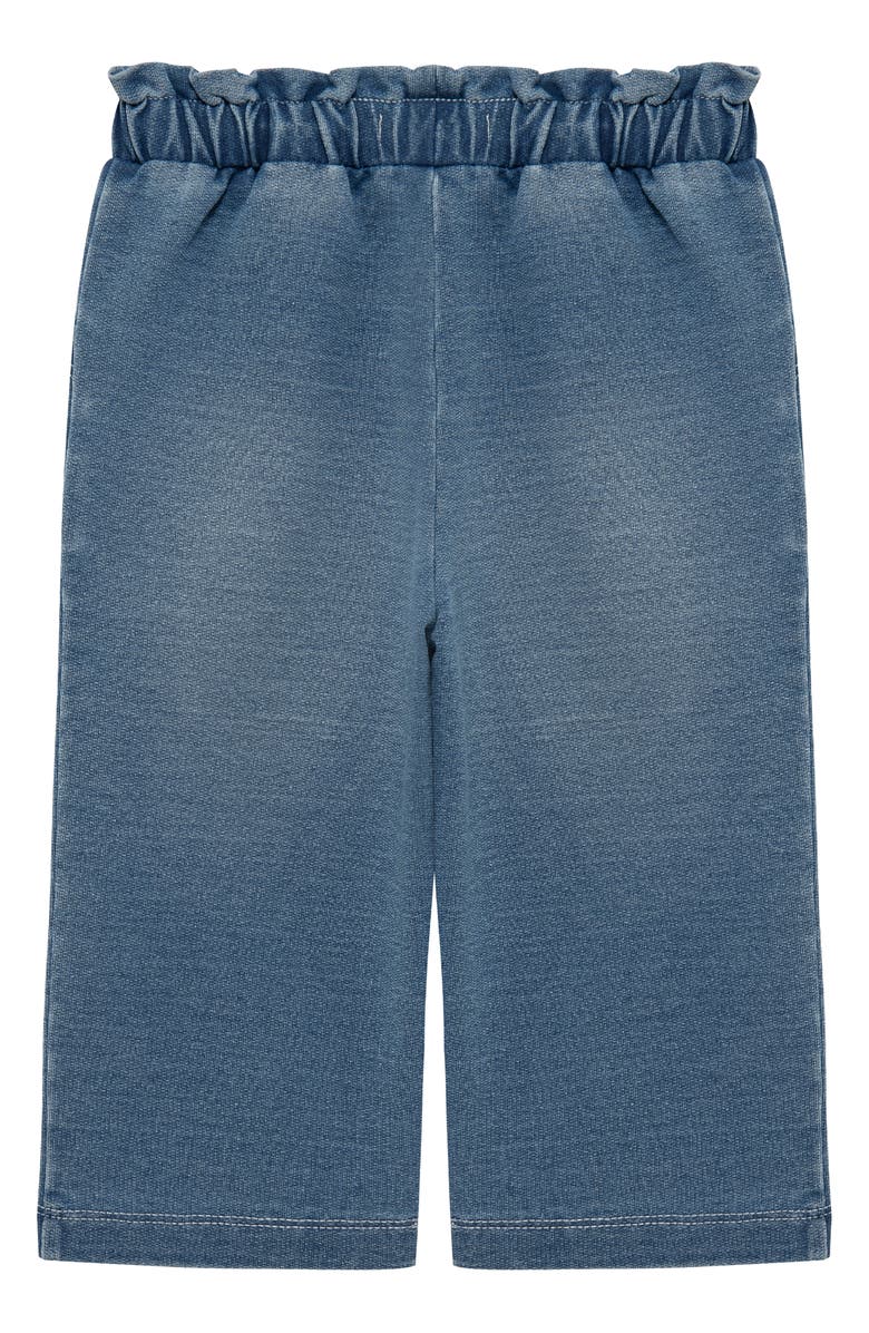 Habitual Kids Paperbag Waist Wide Leg Knit Denim Pants, Alternate, color, Medium Stone