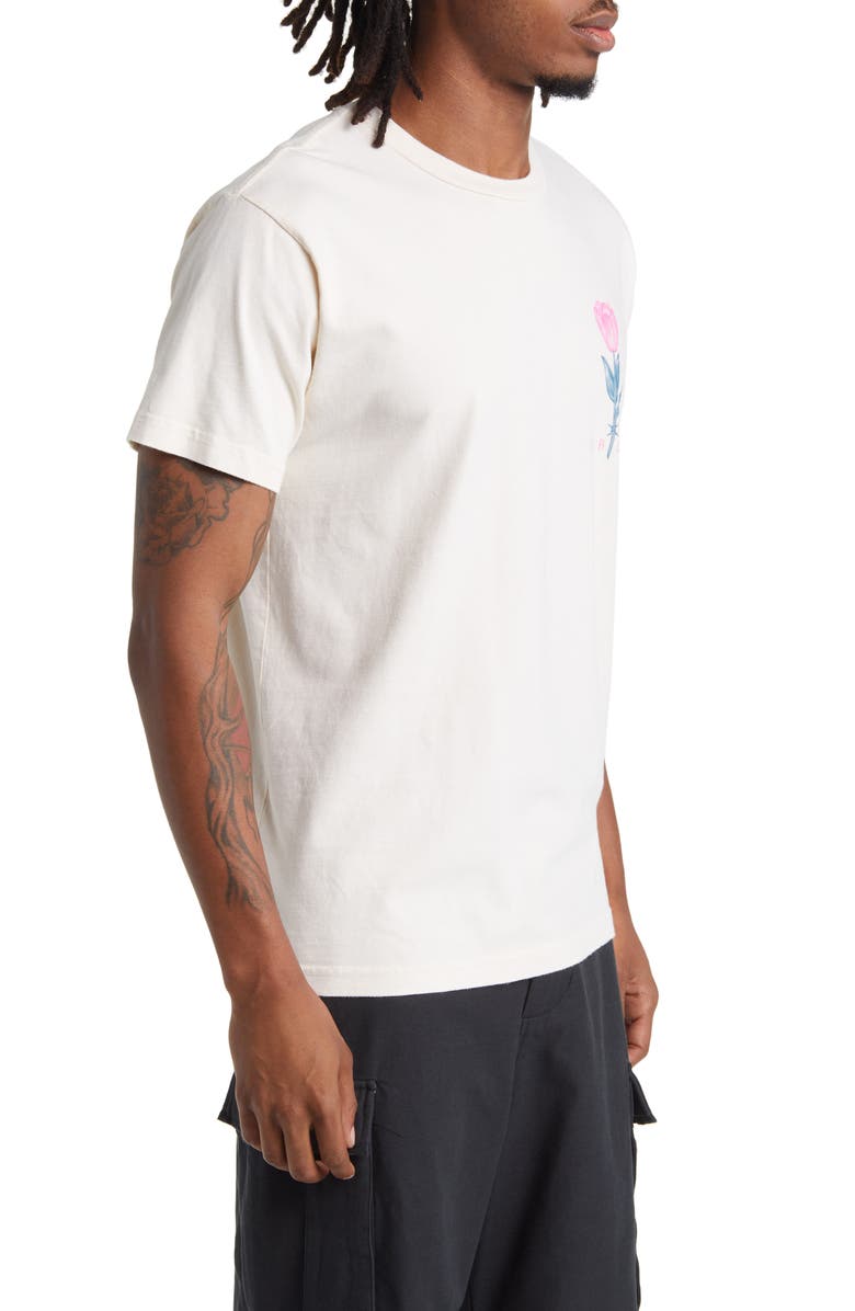 Obey Barb Wire Flower Organic Cotton Graphic T-Shirt, Alternate, color, 